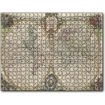 Cakatablo İngiliz Vintage Dünya Haritası Yeni ve Doğru Görsel 1000 Parça Puzzle