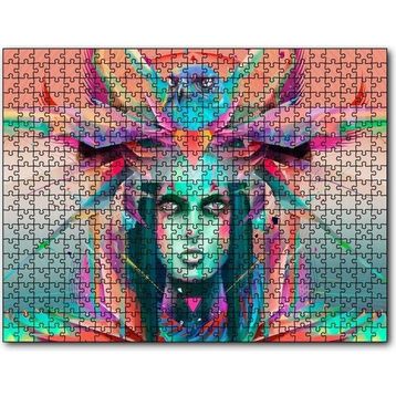 Cakatablo Kız ve Şahin Dijital Sanat 1000 Parça Puzzle