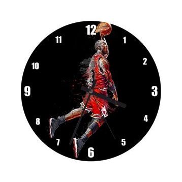 Cakatablo Michael Jordan 3 Numaralı Forma Smaç Görseli Duvar Saati