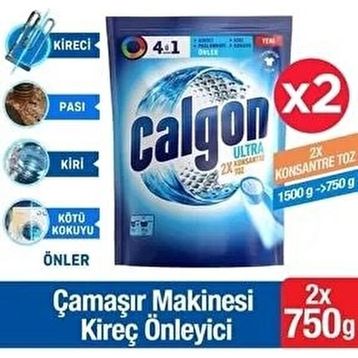 Calgon 750 gr Power Kir Pas Kireç ve Koku Önleyici 4'ü 1 Arada Ultra Konsantre Toz