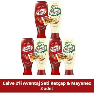 Calve 3x600 gr Ketçap + 3x540 gr Yağı Azaltılmış Mayonez