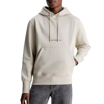 Calvin Klein Institutional Hoodie Bej Erkek Sweatshirt