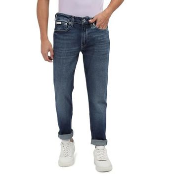 Calvin Klein Koyu Denim Kot Dar Kesim Erkek Kot Jean Pantolon