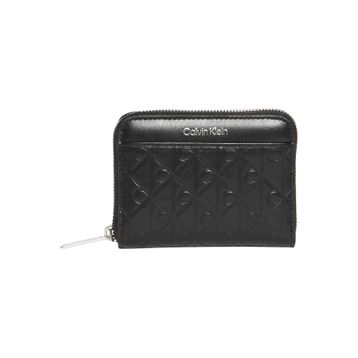 Calvin Klein LV04F1081G-UB1 Amblemli Tamamı Baskılı Kabartmalı Fermuarlı Kadın Siyah Cüzdan