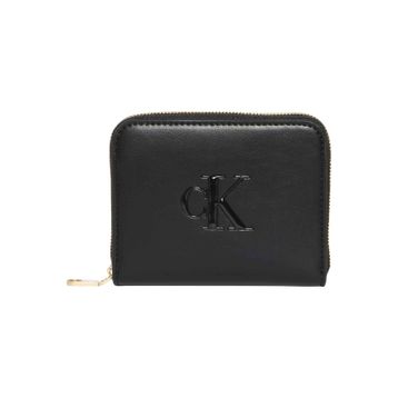 Calvin Klein LV04F1154G-UB1 Bold CK Orta Boy Fermuarlı Kadın Siyah Cüzdan
