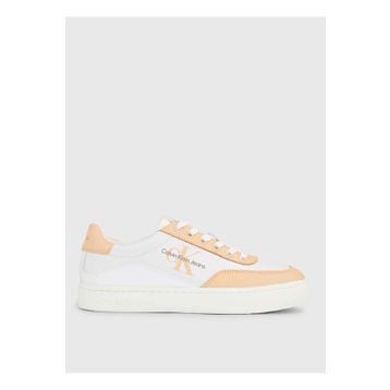 Calvin Klein YW0YW0129602S Beyaz Turuncu Deri Kadın Sneaker