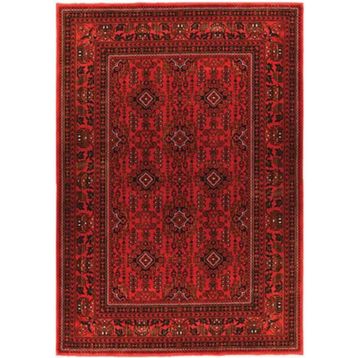 Çam Halı Bambos Plus 902 Kırmızı Yün ve Bambu ile Desenli El Özel Tezgahlarda Üretilen Afgan Halısı