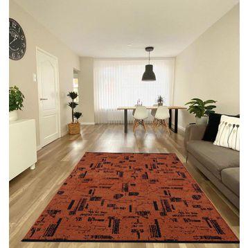 Çam Halı Bodrum BDR 116 Kiremit Özel Latex Kaymaz Tabanlı Kilim