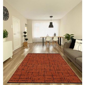 Çam Halı Bodrum BDR 118 Kiremit Özel Latex Kaymaz Tabanlı Kilim