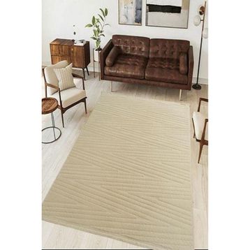 Çam Halı Eyfel 3105 Krem 120x180 cm Romans Halı Modern Desenli Makine Halısı