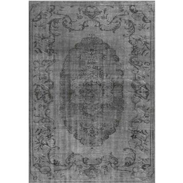 Çam Halı Gloria TD131 Gri Vintage Eskitme Desen Dokuma Saçaklı Kilim