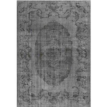 Çam Halı Gloria TD131 Gri Vintage Eskitme Desen Dokuma Saçaklı Kilim
