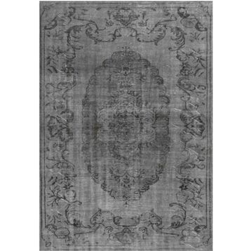 Çam Halı Gloria TD131 Gri Vintage Eskitme Desen Dokuma Saçaklı Kilim
