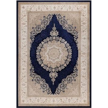 Çam Halı Gloria TD328 Lacivert Klasik Desen Dokuma Saçaklı Kilim