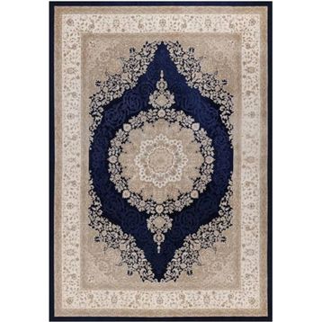 Çam Halı Gloria TD328 Lacivert Klasik Desen Dokuma Saçaklı Kilim