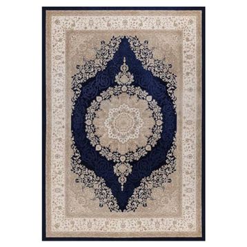 Çam Halı Gloria TD328 Lacivert Klasik Desen Dokuma Saçaklı Kilim
