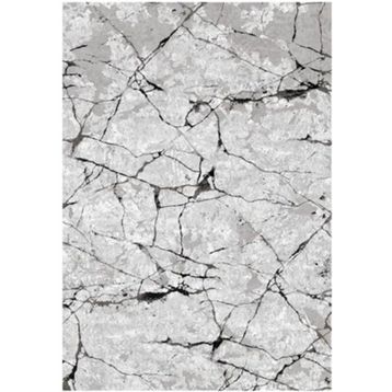 Çam Halı Gloria TD35003 Gri Mermer Desen Dokuma Saçaklı Kilim