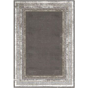 Çam Halı Gloria TD67303 Gri Art Deco Versace Desen Dokuma Saçaklı Kilim