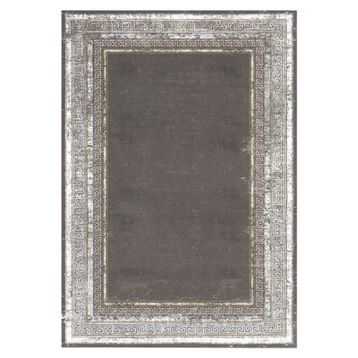 Çam Halı Gloria TD67303 Gri Art Deco Versace Desen Dokuma Saçaklı Kilim