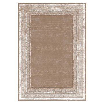 Çam Halı Gloria TD67304 Bej Art Deco Versace Desen Dokuma Saçaklı Kilim