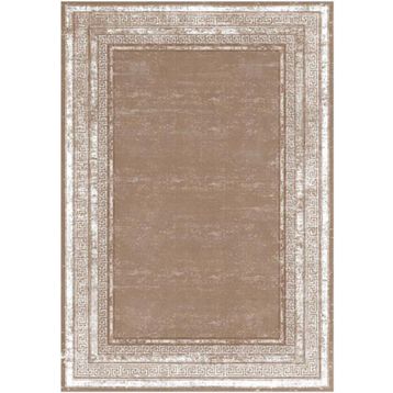 Çam Halı Gloria TD67304 Bej Art Deco Versace Desen Dokuma Saçaklı Kilim