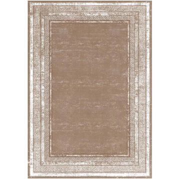 Çam Halı Gloria TD67304 Bej Art Deco Versace Desen Dokuma Saçaklı Kilim
