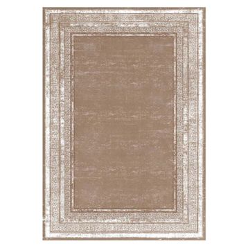Çam Halı Gloria TD67304 Bej Art Deco Versace Desen Dokuma Saçaklı Kilim
