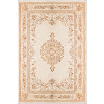 Çam Halı Gloria TD688 Bej Klasik Desen Dokuma Saçaklı Kilim