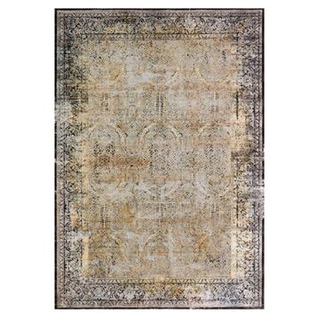 Çam Halı Gloria TD696 Hardal Klasik Desen Dokuma Saçaklı Kilim