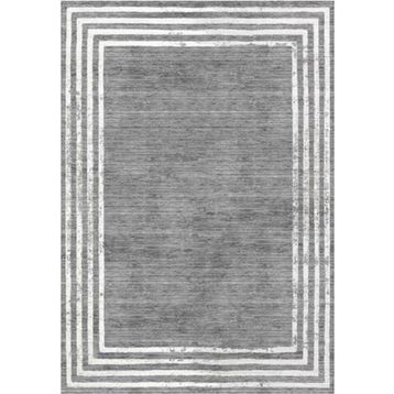 Çam Halı Gloria TD716 Gri Art Deco Modern Desen Dokuma Saçaklı Kilim