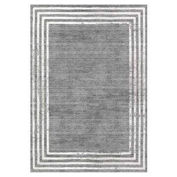 Çam Halı Gloria TD716 Gri Art Deco Modern Desen Dokuma Saçaklı Kilim