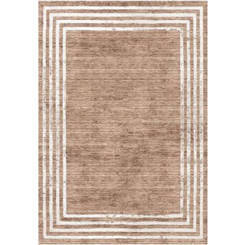 Çam Halı Gloria TD71601 Bej Art Deco Modern Desen Dokuma Saçaklı Kilim