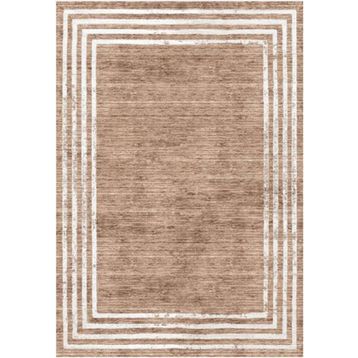 Çam Halı Gloria TD71601 Bej Art Deco Modern Desen Dokuma Saçaklı Kilim