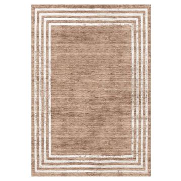 Çam Halı Gloria TD71601 Bej Art Deco Modern Desen Dokuma Saçaklı Kilim