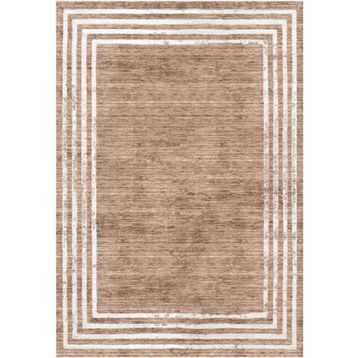 Çam Halı Gloria TD71601 Bej Art Deco Modern Desen Dokuma Saçaklı Kilim