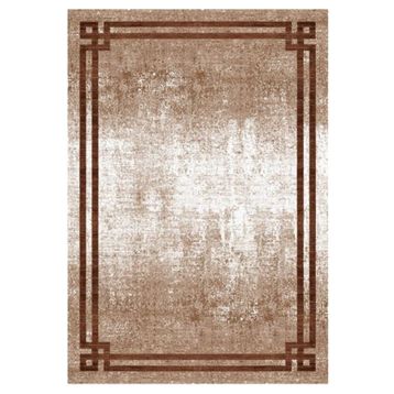 Çam Halı Gloria TD71705 Kahverengi Art Deco Modern Desen Dokuma Saçaklı Kilim