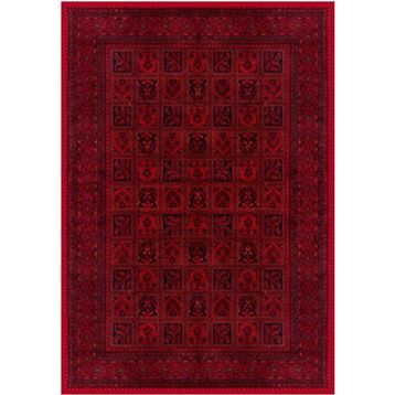 Çam Halı Gloria TD720 Bordo Afgan Desen Dokuma Saçaklı Kilim