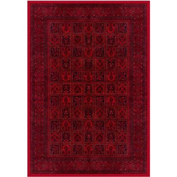 Çam Halı Gloria TD720 Bordo Afgan Desen Dokuma Saçaklı Kilim