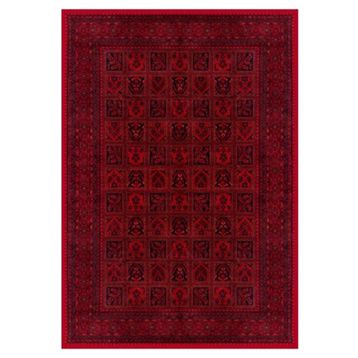 Çam Halı Gloria TD720 Bordo Afgan Desen Dokuma Saçaklı Kilim