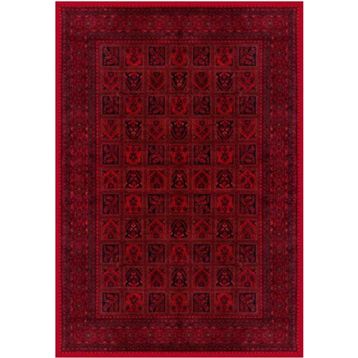 Çam Halı Gloria TD720 Bordo Afgan Desen Dokuma Saçaklı Kilim