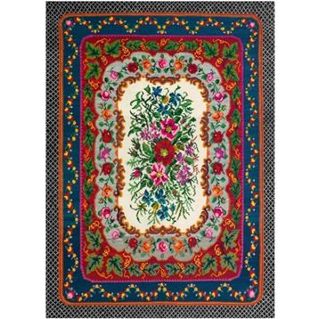 Çam Halı Gloria TD733 Multi Karabağ Desen Dokuma Saçaklı Kilim