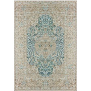 Çam Halı Gloria TD752 Mavi Klasik Desen Dokuma Saçaklı Kilim