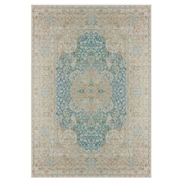 Çam Halı Gloria TD752 Mavi Klasik Desen Dokuma Saçaklı Kilim