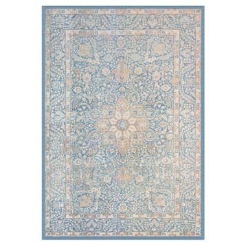 Çam Halı Gloria TD753 Mavi Klasik Desen Dokuma Saçaklı Kilim