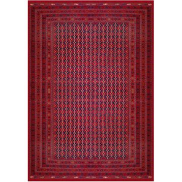 Çam Halı Gloria TD754 Bordo Afgan Desen Dokuma Saçaklı Kilim