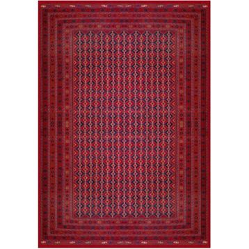 Çam Halı Gloria TD754 Bordo Afgan Desen Dokuma Saçaklı Kilim