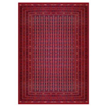 Çam Halı Gloria TD754 Bordo Afgan Desen Dokuma Saçaklı Kilim