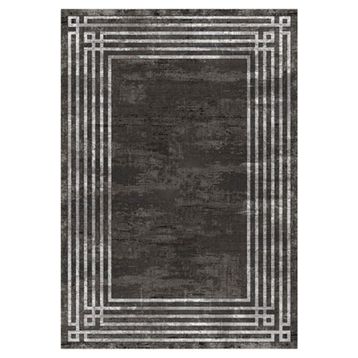 Çam Halı Gloria TD954 Siyah Art Deco Modern Desen Dokuma Saçaklı Kilim