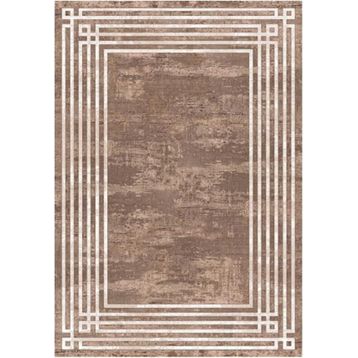 Çam Halı Gloria TD95401 Kahverengi Art Deco Modern Desen Dokuma Saçaklı Kilim