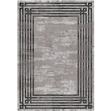 Çam Halı Gloria TD95402 Gri Art Deco Modern Desen Dokuma Saçaklı Kilim